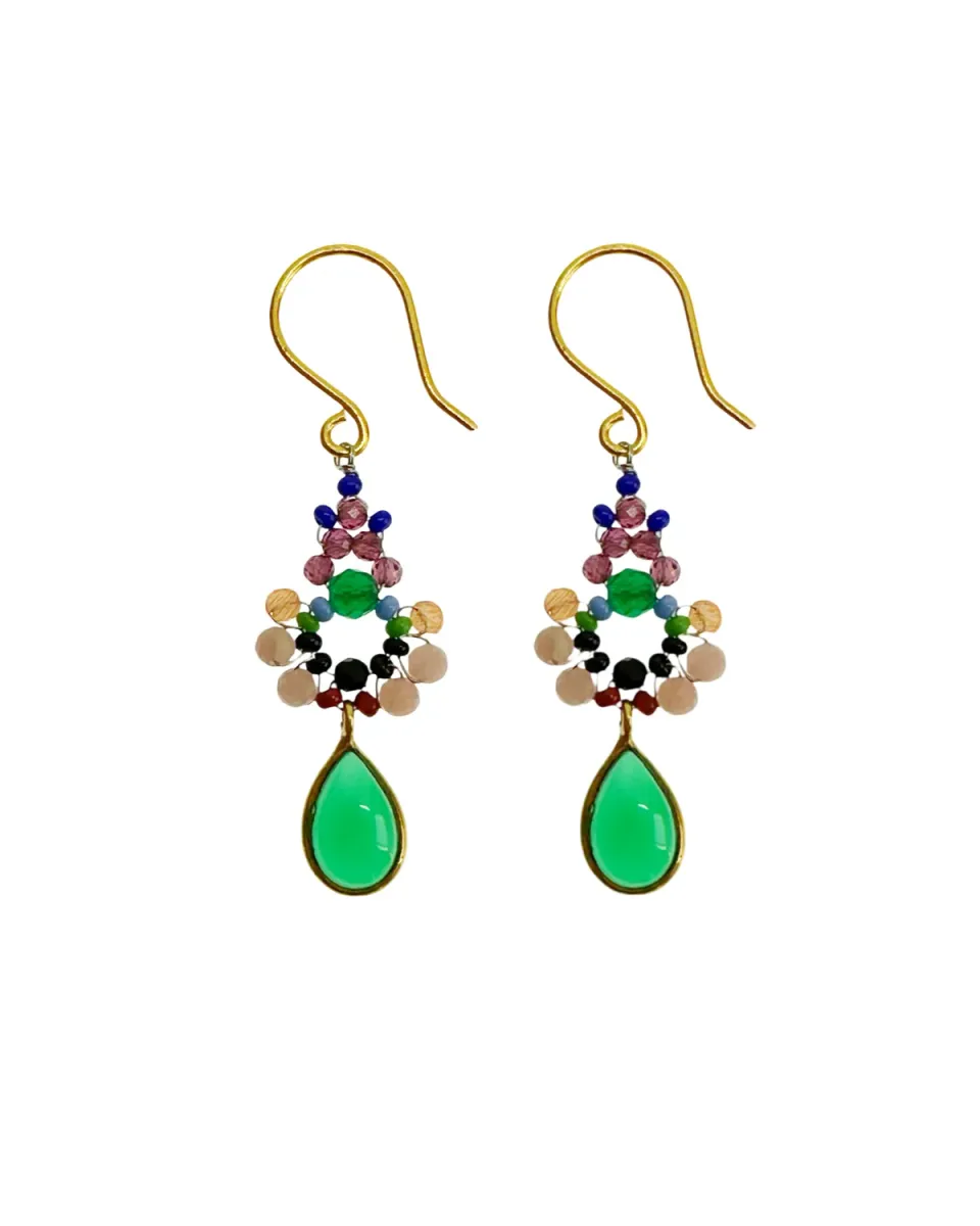 Le Fourbi de Capucine N35 boucles d'oreilles onyx vert