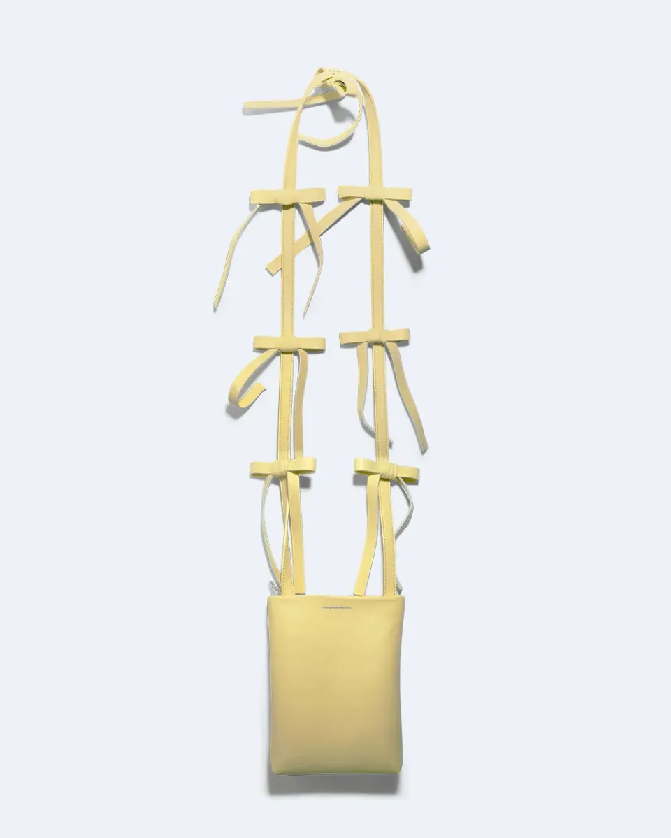 Completedworks Bows sac bandoulière jaune cuir nœuds