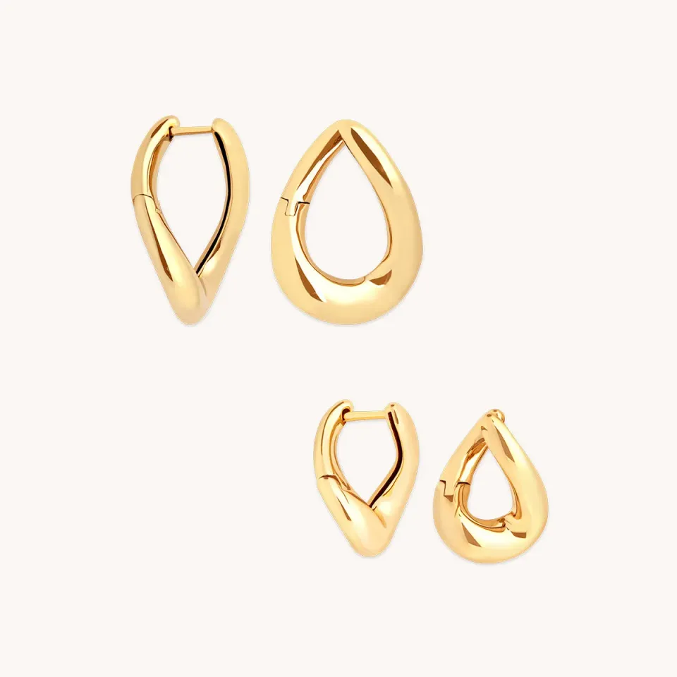 Astrid & Miyu Molten Hoops set boucles doré empilables