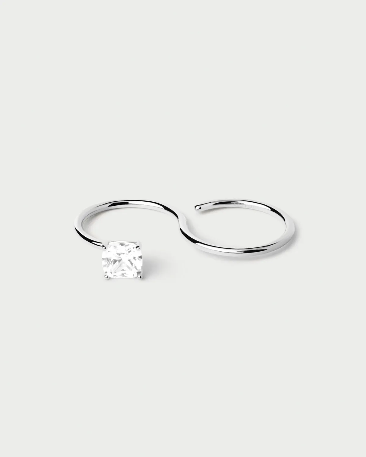 PDPAOLA Sofia bague deux doigts argent zirconia