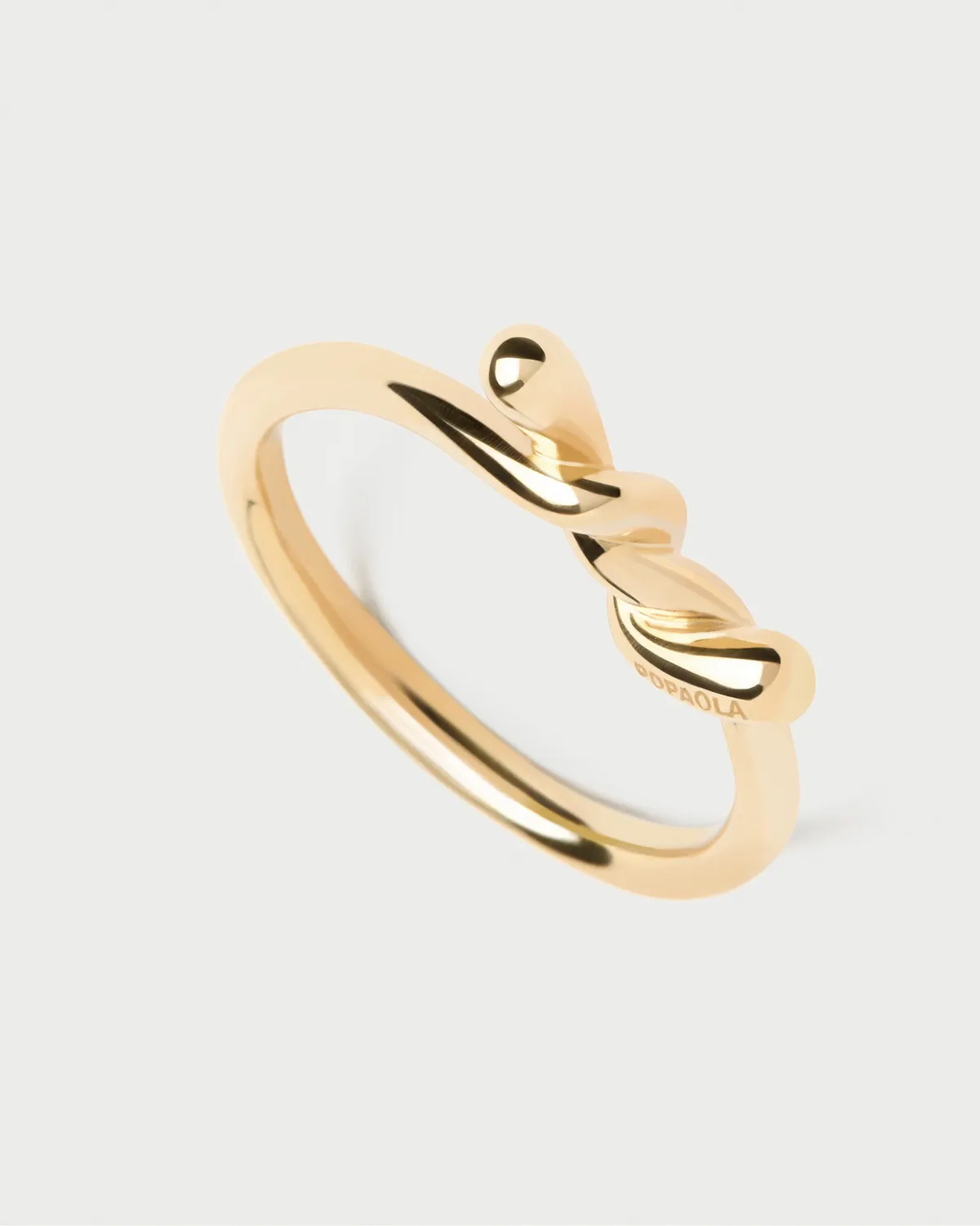 PDPAOLA Twist bague dorée fine 2 mm