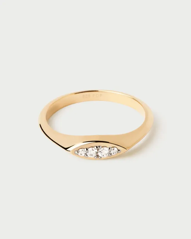 PDPAOLA Gala bague argent zirconia blanc
