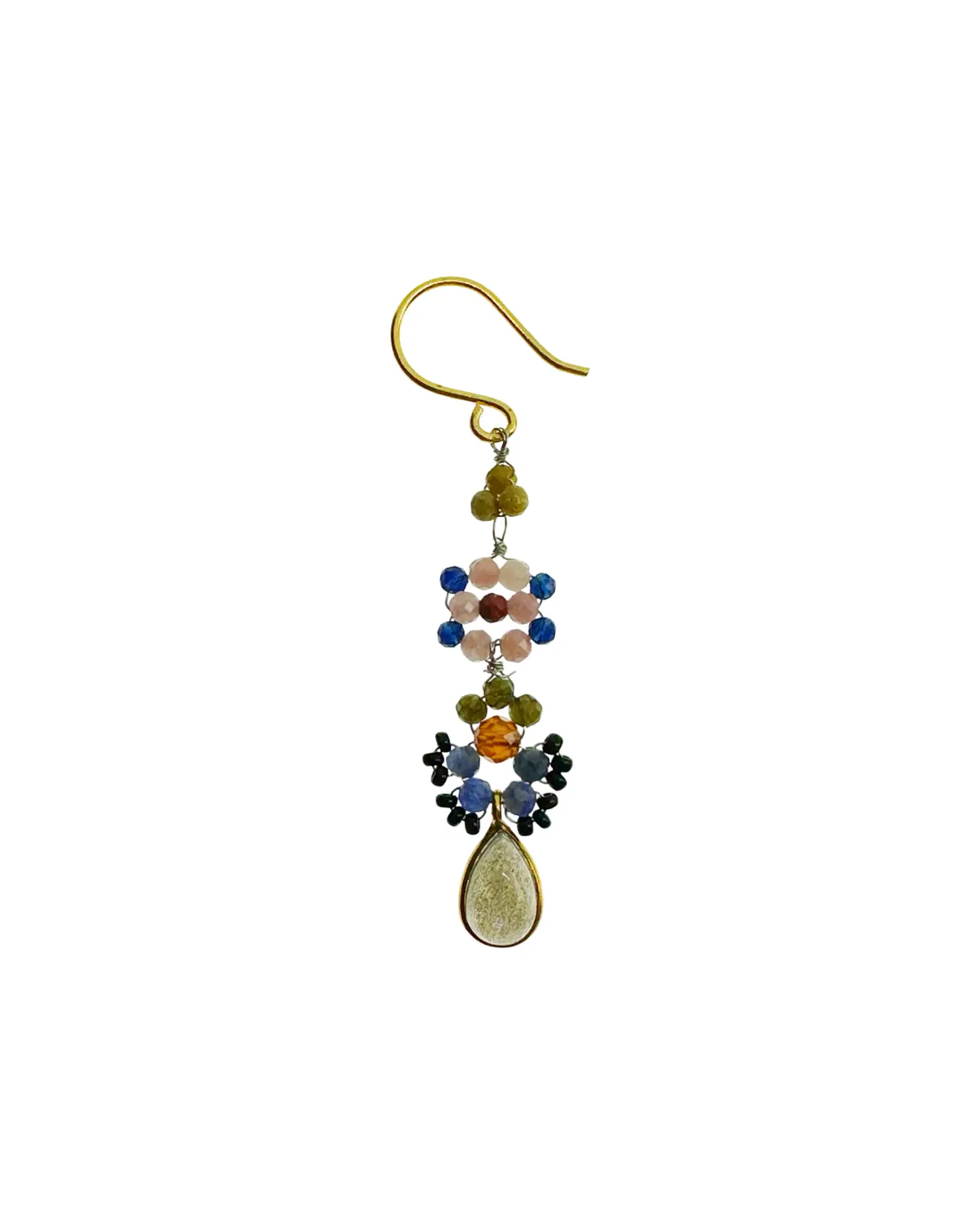 Le Fourbi de Capucine P16 boucles d'oreille laiton doré labradorite