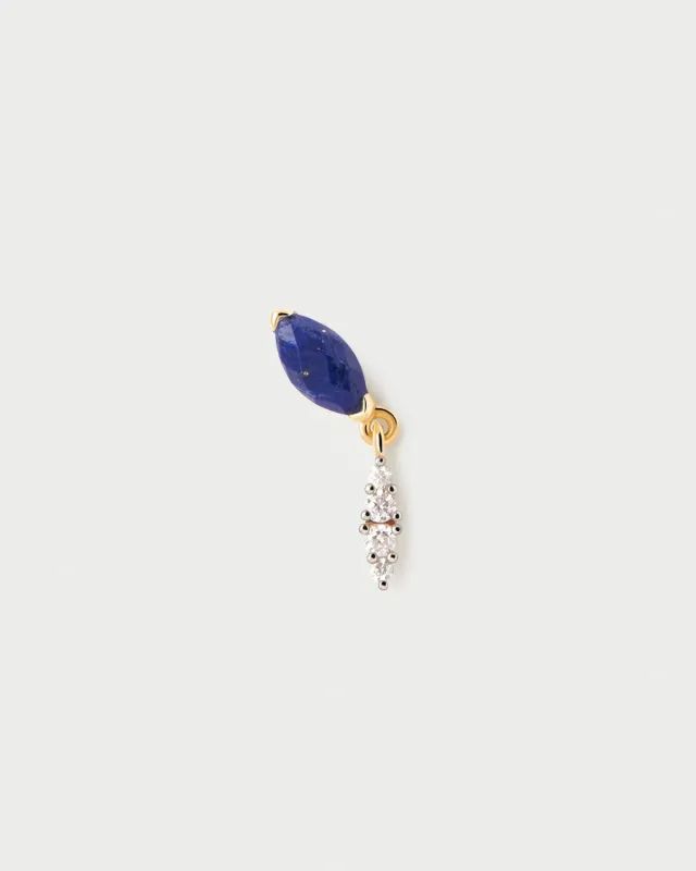 PDPAOLA Ginger mono boucle lapis-lazuli plaqué or
