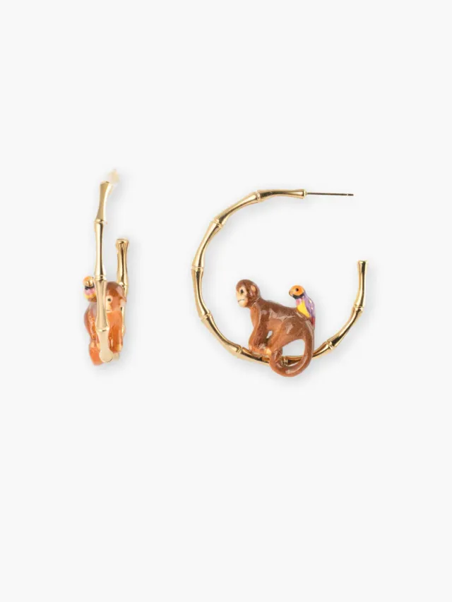 Nach Bambou Singe et oiseau créoles porcelaine