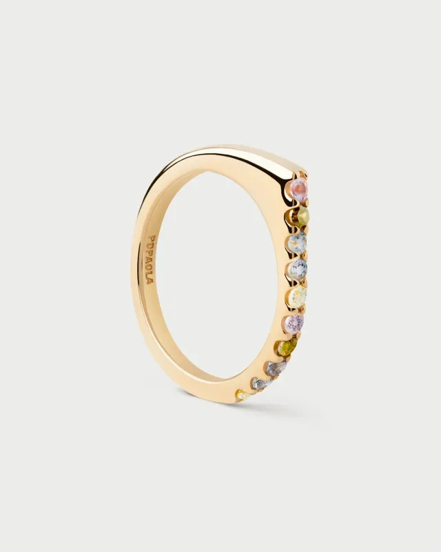 PDPAOLA Oda bague multicolore zirconia