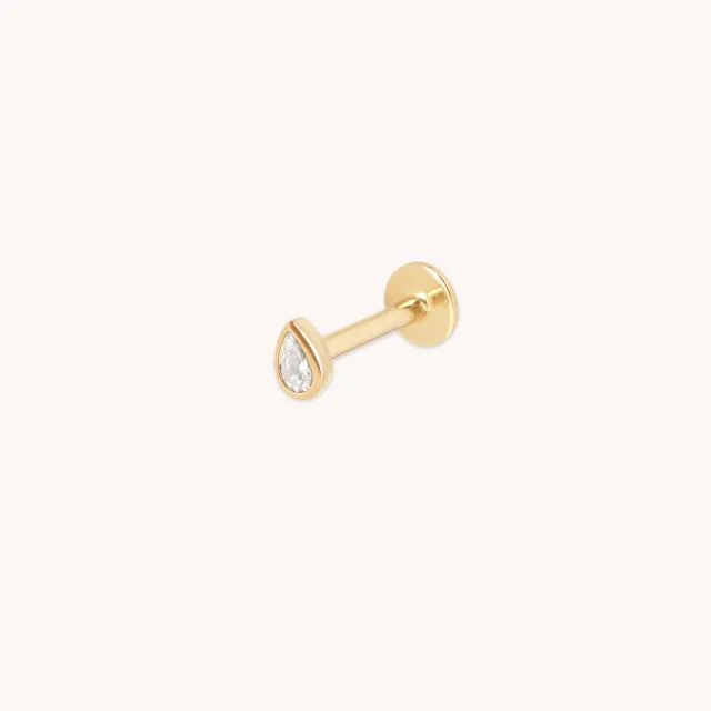 Astrid & Miyu Diamond Bezel Pear piercing or massif diamant