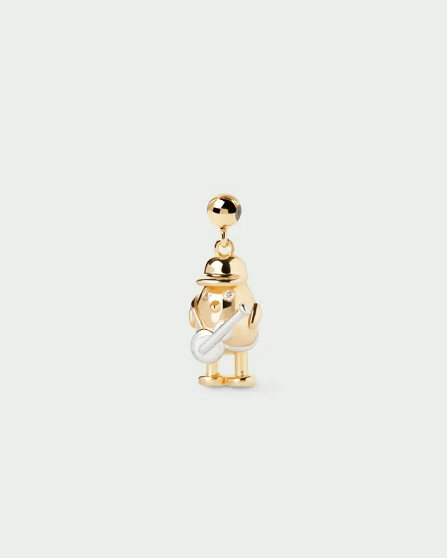 PDPAOLA Guitariste charm plaqué zircon blanc 12 mm