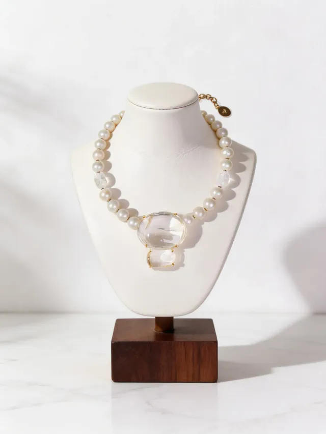 Philippe Ferrandis collier pièce unique cristal perles