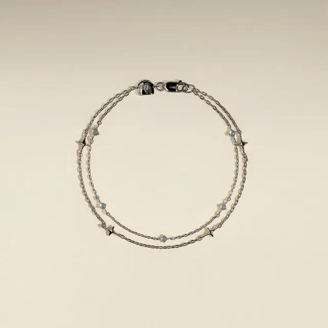 Astrid & Miyu Cosmic Opal Double bracelet argent 16,5 cm