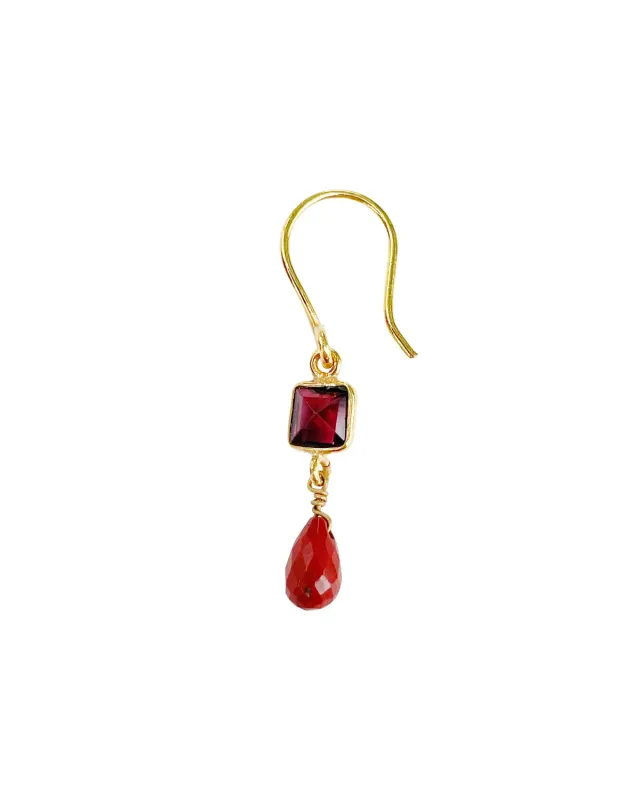 Le Fourbi de Capucine FDC139 boucles d'oreilles laiton doré jaspe