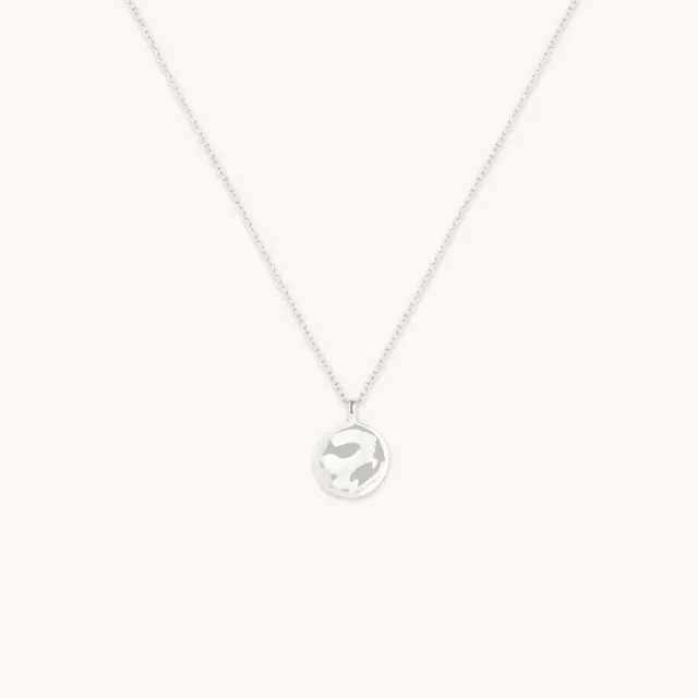 Astrid & Miyu Molten Coin pendentif or blanc massif