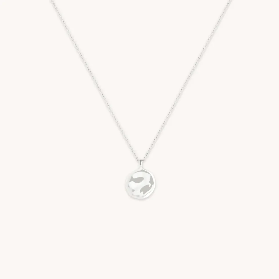 Astrid & Miyu Molten Coin pendentif or blanc massif