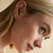 Astrid & Miyu Crystal Cluster piercing grappe doré titane