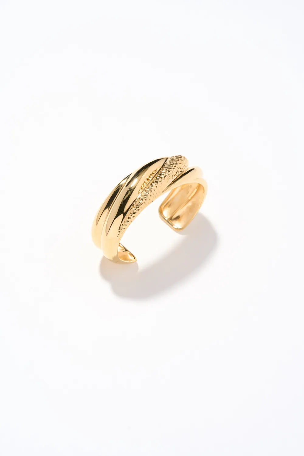 Philippe Ferrandis Twist manchette réglable doré à l'or fin 20 mm