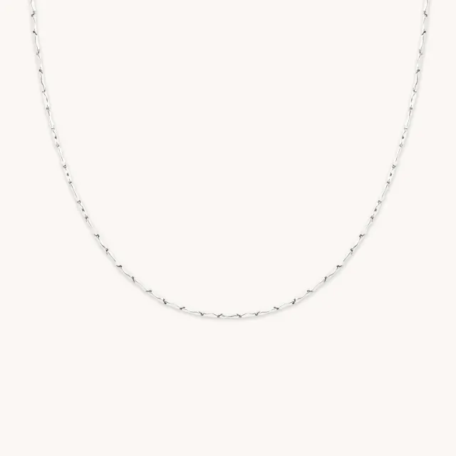 Astrid & Miyu Molten Bar Chain collier or blanc massif