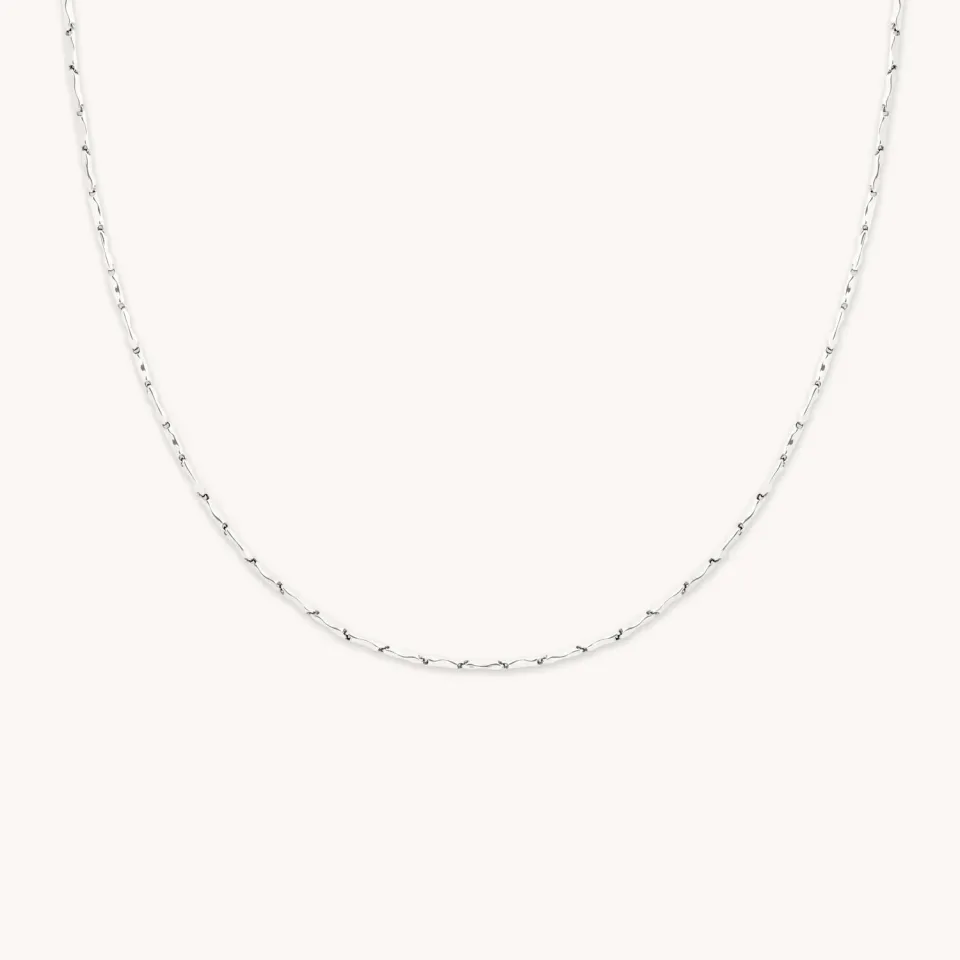 Astrid & Miyu Molten Bar Chain collier or blanc massif