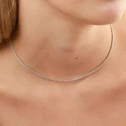 Astrid & Miyu Tennis Chain Necklace collier argent éclat