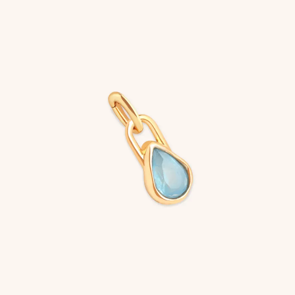 Astrid & Miyu Aquamarine March Clip Charm breloque dorée mars