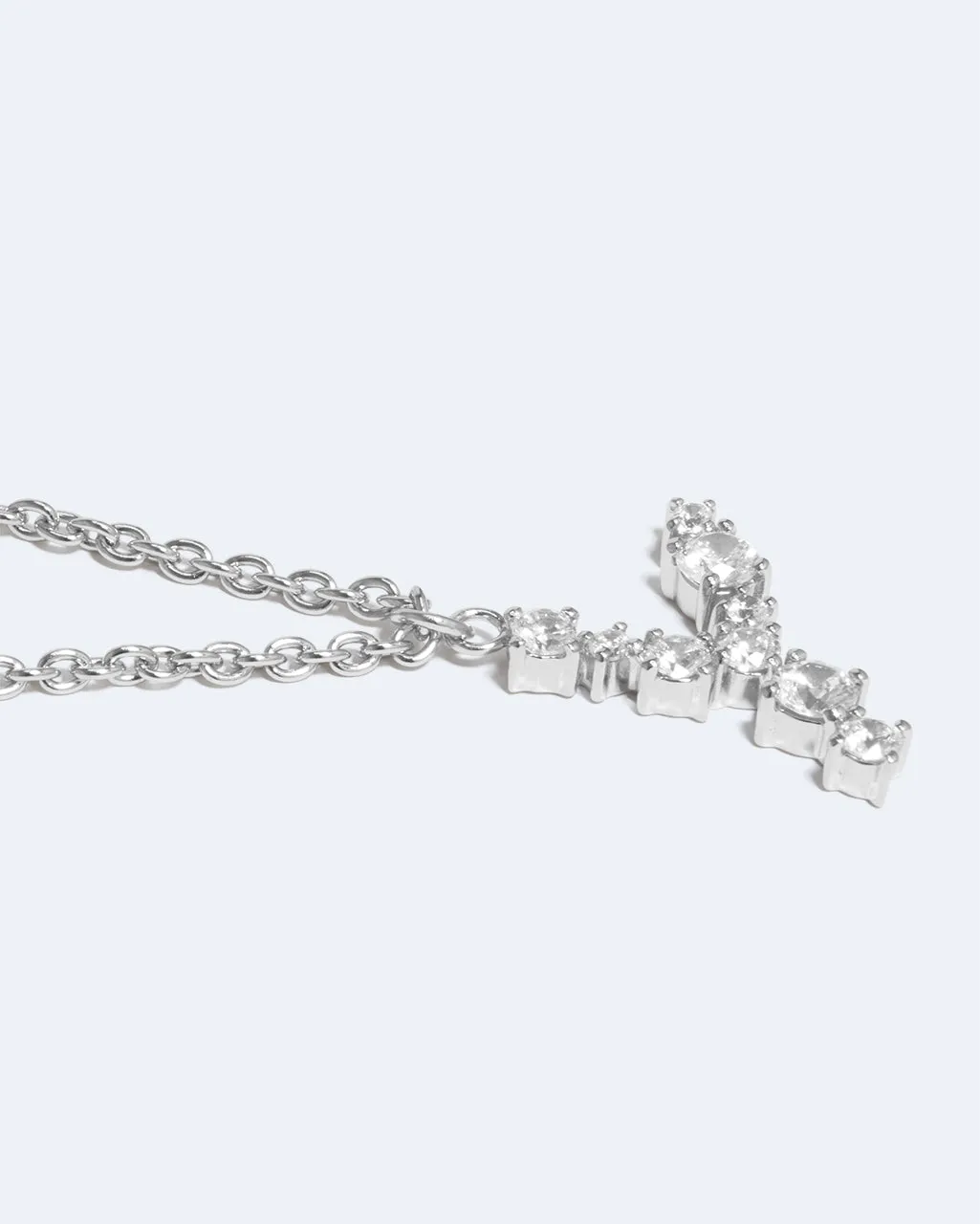 Completedworks Glitchy Y collier pendentif rhodié