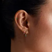 Astrid & Miyu Emerald Pear Piercing Stud piercing or massif émeraude
