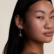 Astrid & Miyu Starfish Drop Studs boucles doreilles argent toile de mer