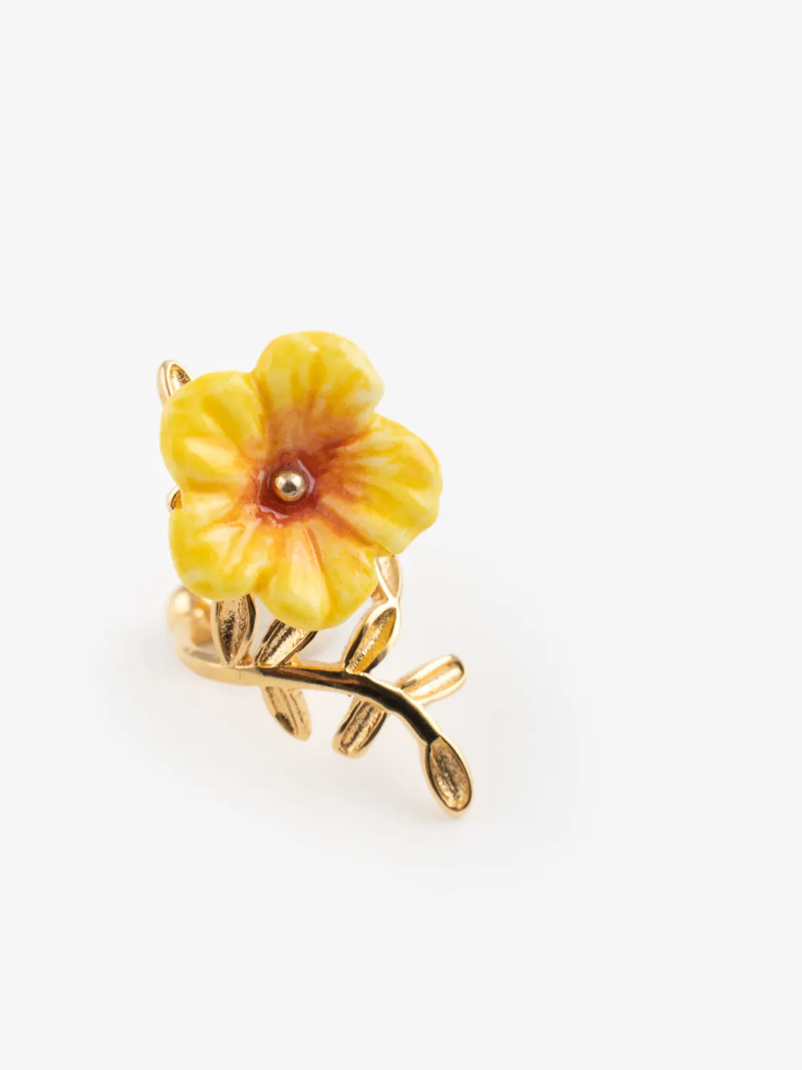 Nach Bijoux hibiscus jaune ear cuff boucle unité 2,2 cm