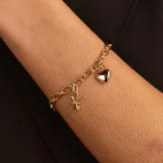 Astrid & Miyu Love Heart Clip Charm charm doré coeur