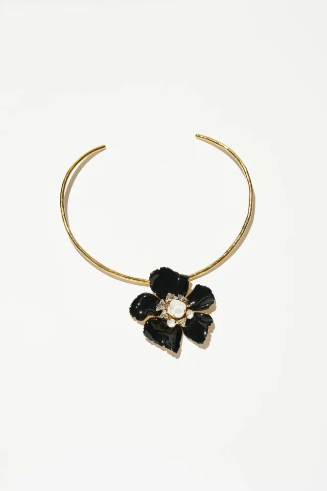 Philippe Ferrandis Black Blossom broche fleur noire soirée
