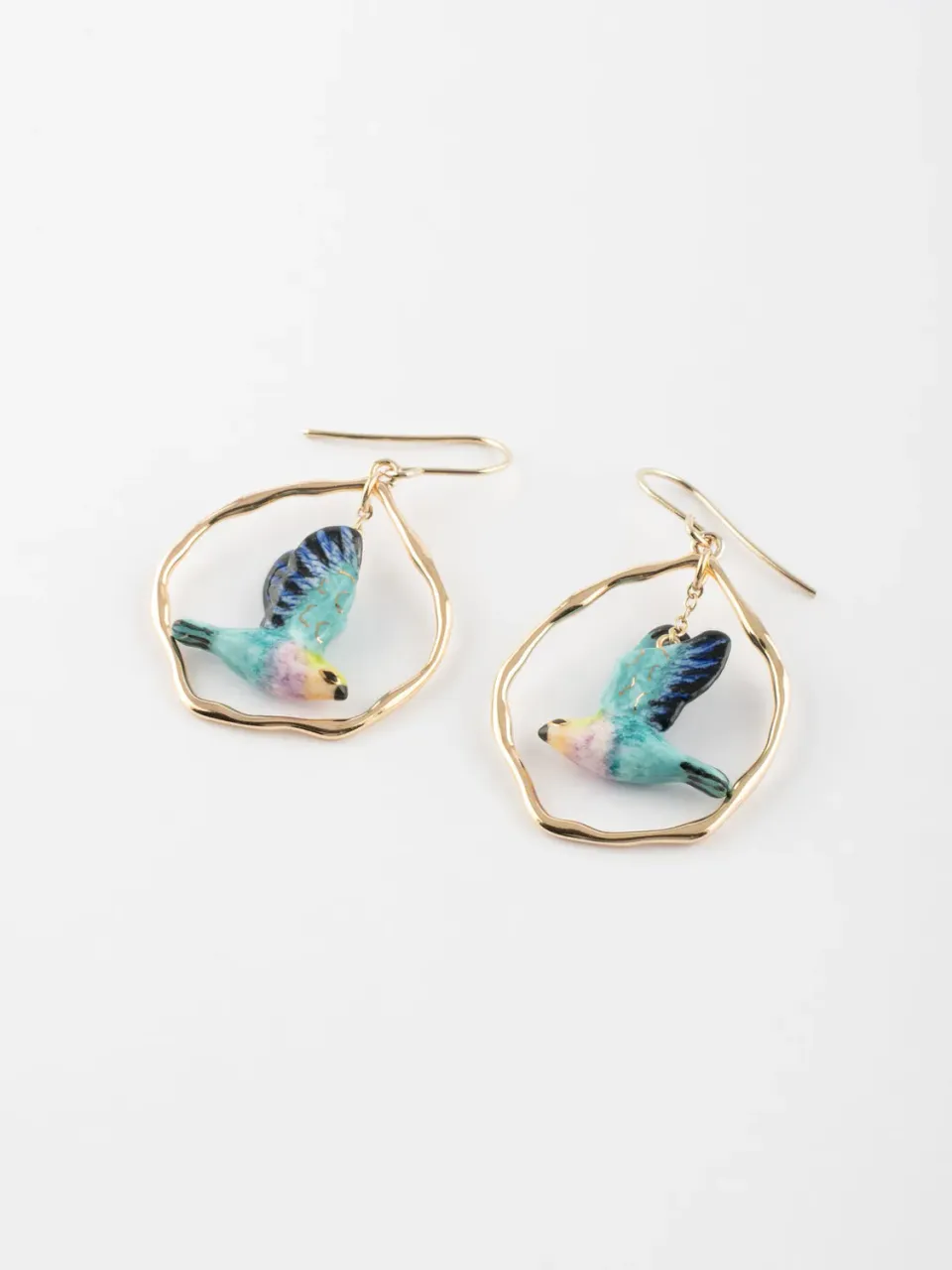 Nach Oiseau Volant boucles d'oreilles bleues 4,7 cm