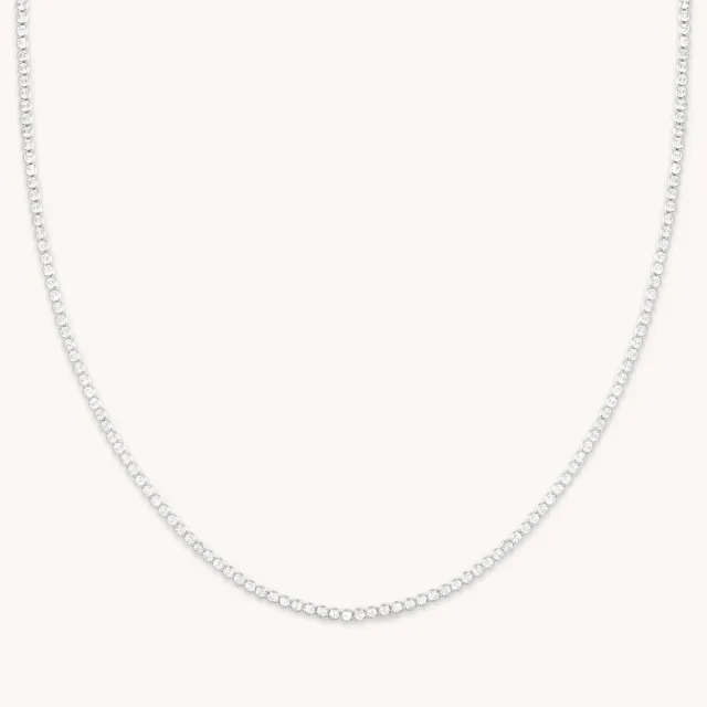 Astrid & Miyu Gleam Tennis Chain collier tennis argenté