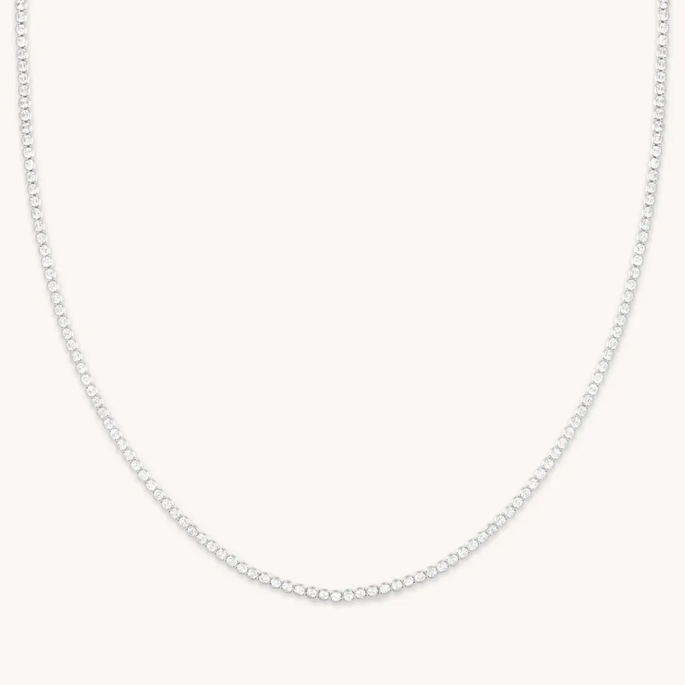 Astrid & Miyu Gleam Tennis Chain collier tennis argenté