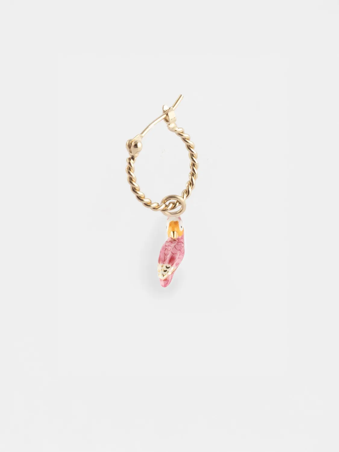 Nach Bijoux mini créole cacatoès rose boucle 1,5 cm