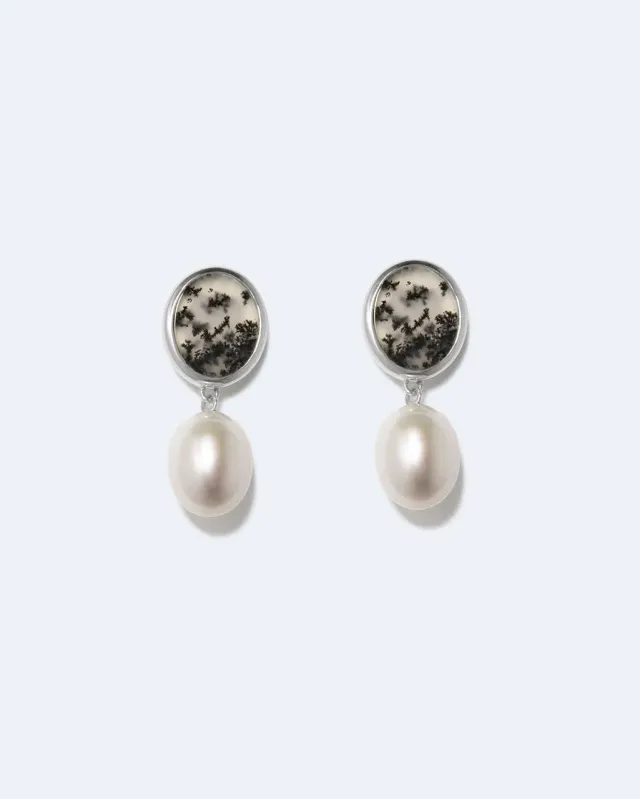 Completedworks Heath boucles d'oreilles perle agate argent