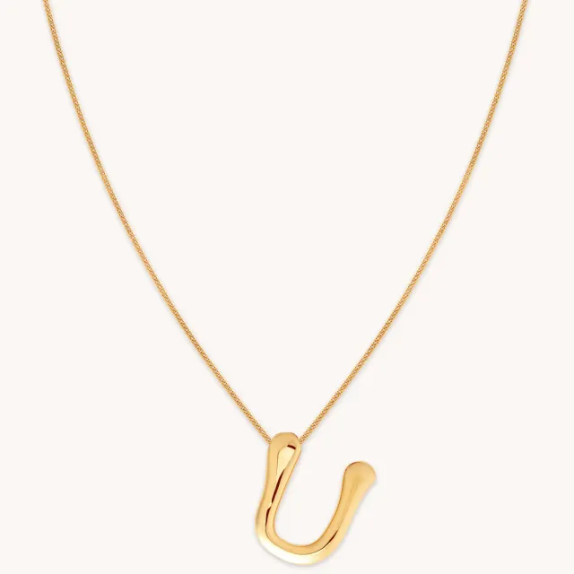 Astrid & Miyu U Initial Bold Pendant collier or initiale U