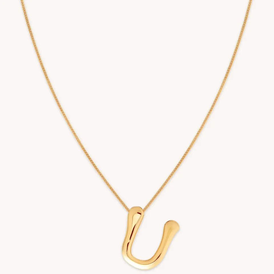 Astrid & Miyu U Initial Bold Pendant collier or initiale U