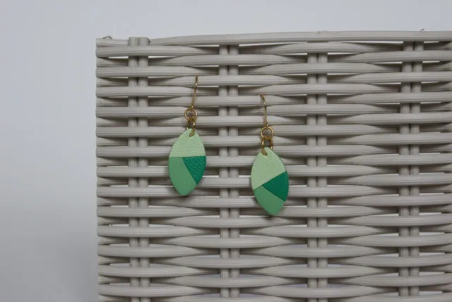 Drelin Trio Verts boucles cuir vert plaqué or