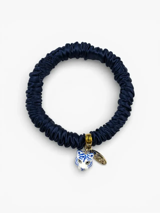 Nach Bijoux chouchou bleu bracelet soie tigre porcelaine