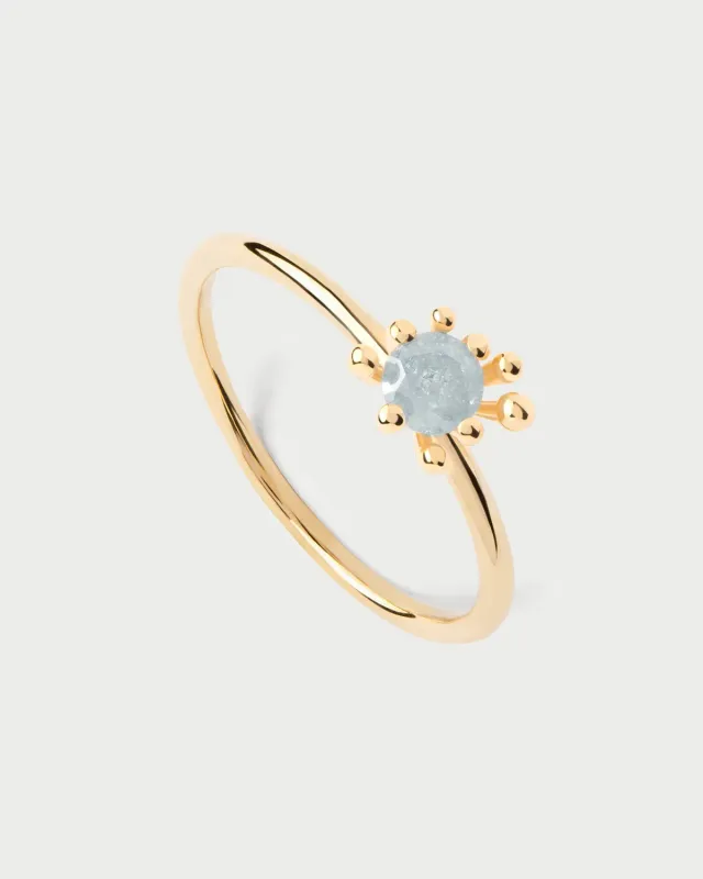 PDPAOLA Fleur Grey bague zircone grise