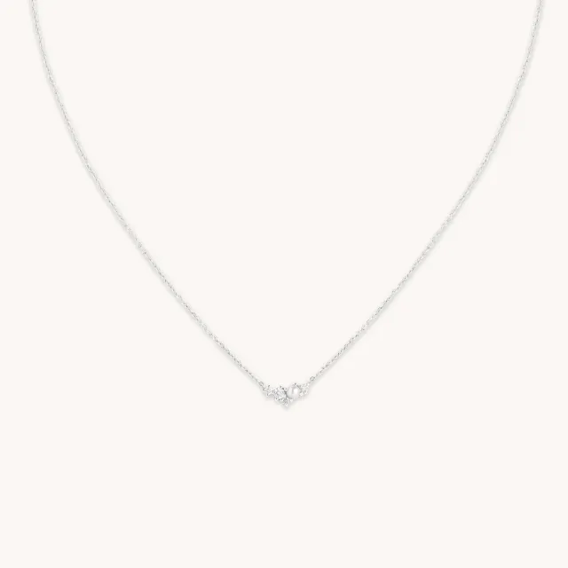 Astrid & Miyu Diamond & Pearl collier pendentif or blanc