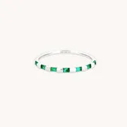 Astrid & Miyu Ridged Band Bague or blanc massif