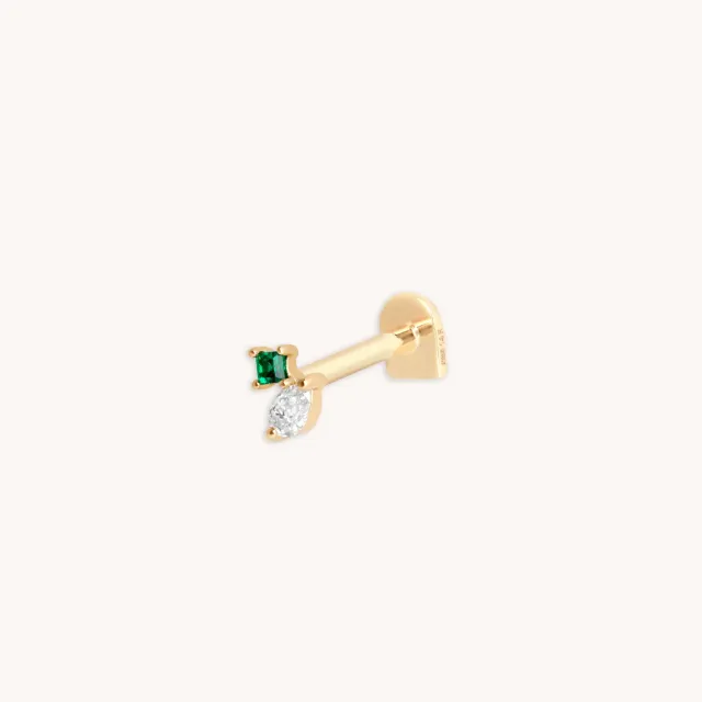 Astrid & Miyu Diamond Emerald Pear piercing or émeraude