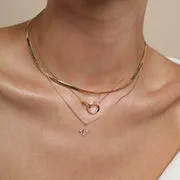 Astrid & Miyu N Initial Pavé collier doré initiale N pavé