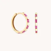 Astrid & Miyu Pink Sapphire Baguette bague or massif