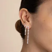 Astrid & Miyu Gleam Crystal boucles pendantes argent