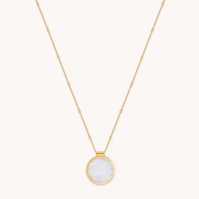 Astrid & Miyu Blue Lace Agate collier pendentif or