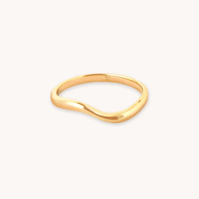 Astrid & Miyu Wave bague dorée ondulée taille P