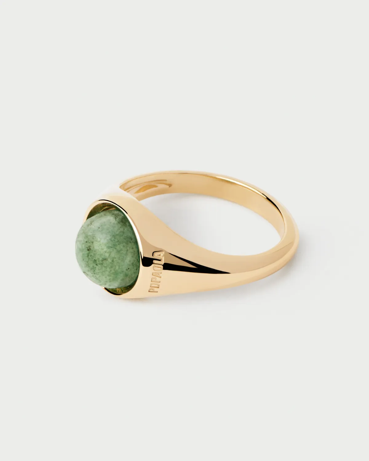 PDPAOLA Moon Aventurine bague plaqué or 8 mm