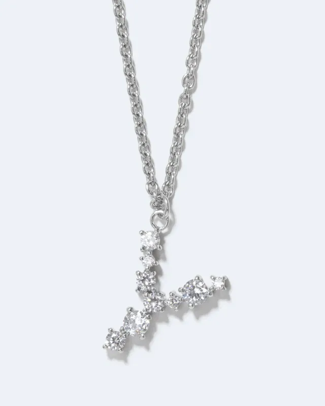 Completedworks Glitchy Y collier pendentif rhodié