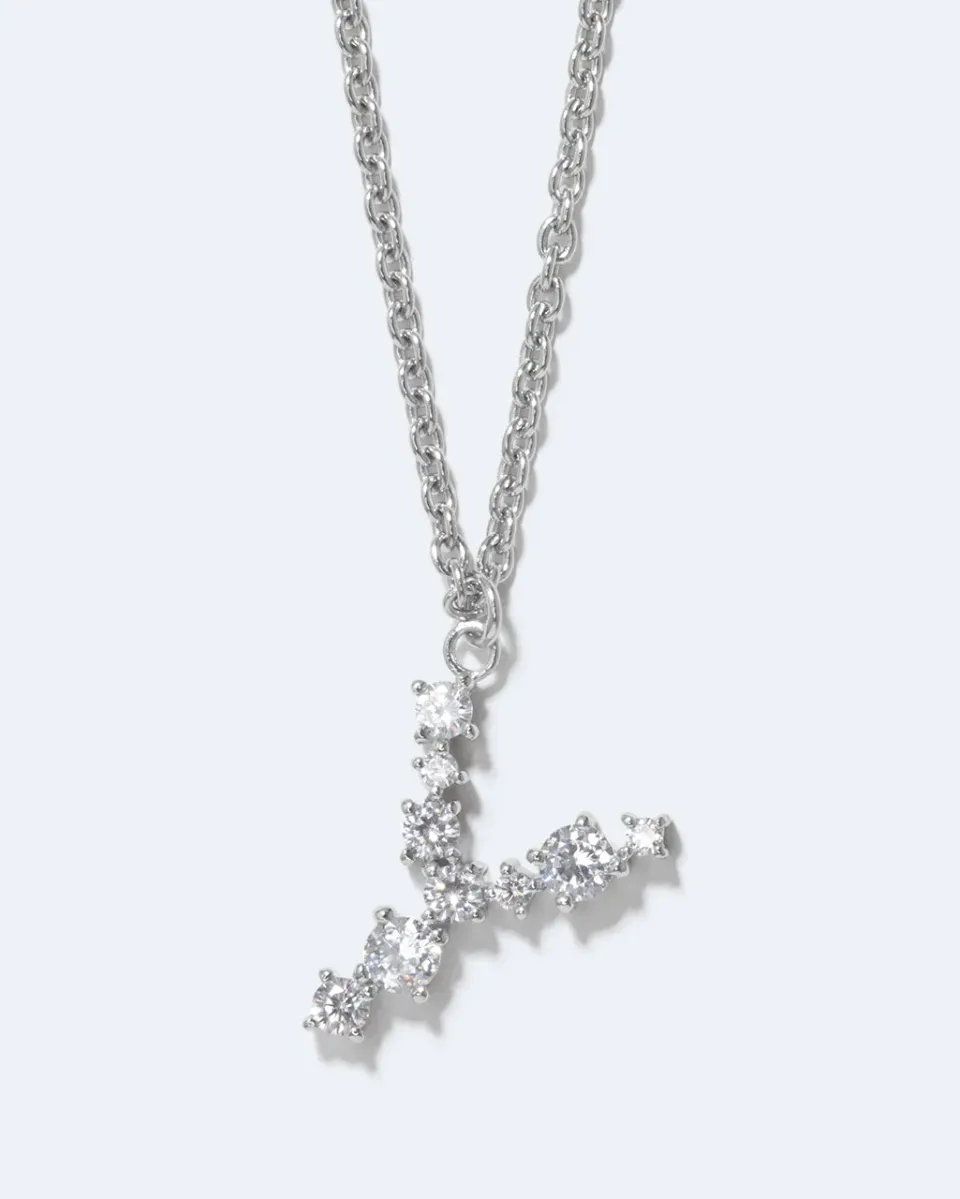 Completedworks Glitchy Y collier pendentif rhodié